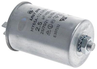 Driftskondensator 450V Aluminium M8 Tilslutning Fladstik 6,3 mm ø 40mm L 61mm