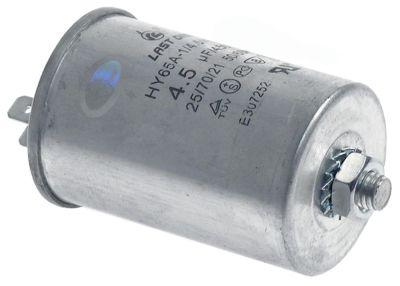 Driftskondensator 450V Aluminium M8 Tilslutning Fladstik 6,3 mm ø 40mm L 61mm