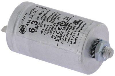 Driftskondensator 400V Aluminium M8 Tilslutning Fladstik 6,3 mm ø 35mm L 595mm