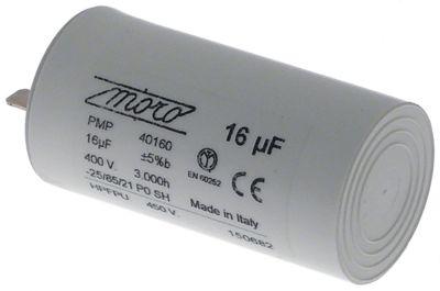 Driftskondensator 400V Plastik  - Tilslutning F6,3 ø 35mm L 70mm Bægerkondensator  -