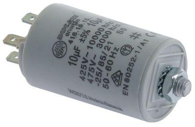 Driftskondensator 450V Plastik M8 Tilslutning F6,3 ø 36mm L 61mm Bægerkondensator Tolerance 5%