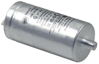 Driftskondensator Kapacitet 6µF 450V med metalisolering Tolerance 5% ø 35mm L 70mm