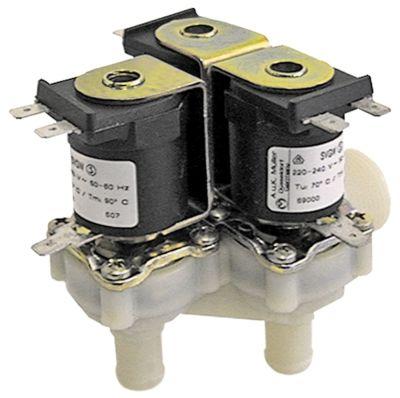 Magnetventil 3x vinkel Plastik T.maks. 90°C Indgang 3/4