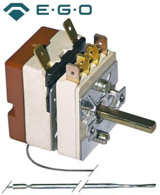 Termostat T.maks. 320°C 1-polet Pakdåse  - Arbejdsområde 50-320°C med ekstra kontakt EGO
