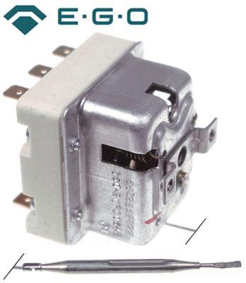 Sikkerhedstermostat Frakoblingstemp. 132°C 3-polet 10A Føler ø 6mm Føler L 77mm Kapillærrør 