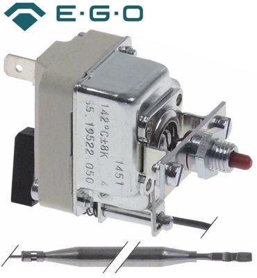 Sikkerhedstermostat Frakoblingstemp. 142°C 1-polet 16A Føler ø 6mm Føler L 74mm Kapillærrør 