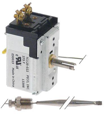 Termostat T.maks. 191°C 1-polet 1NO Føler ø 8mm Føler L 124mm Kapillærrør 590mm Pakdåse  