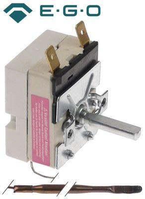 Termostat T.maks. 500°C 1-polet NO 16A Føler ø 4mm Føler L 160mm Kapillærrør 830mm Akse ø