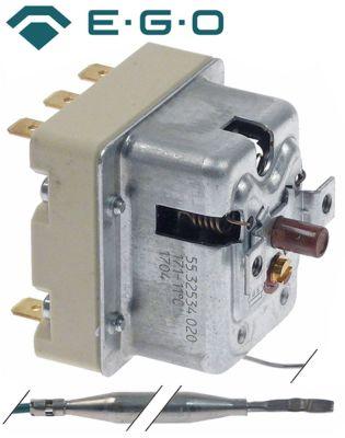 Sikkerhedstermostat Frakoblingstemp. 160°C 3-polet 20A Føler ø 6mm Føler L 87mm Kapillærrør 