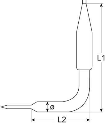 Kernetemperaturføler Pt100 Kabel Silikone Føler -40 til +120°C Føler ø3,5x35mm