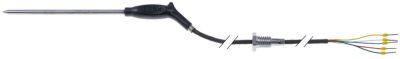 Kernetemperaturføler Pt100 Kabel PTFE Føler -40 til +250°C Føler ø4x100mm Kabellængde 2m