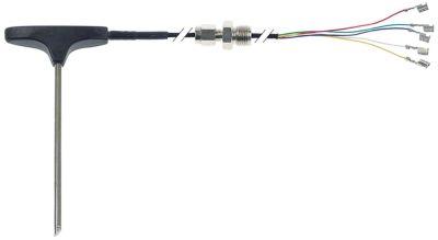 Kernetemperaturføler Termoelement K (NiCr-Ni) Kabel PTFE Føler -40 til +250°C Føler ø4x100mm