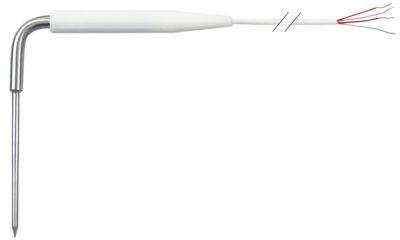 Kernetemperaturføler Pt100 Kabel PVC Føler -40 til +120°C Føler ø6x100mm Kabellængde 5m
