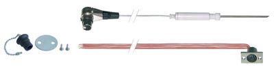 Kernetemperaturføler Pt100 Kabel PTFE Føler -40 til +250°C Føler ø4x100mm Kabellængde 1m