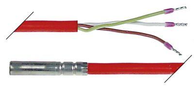 Temperaturføler Pt100 Kabel Silikone Føler -50 til +200°C Føler ø6x35mm Kabellængde 2m