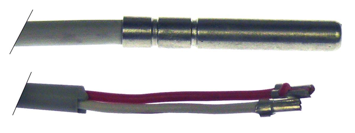 Temperaturføler PTC 1kOhm Kabel Silikone Føler -50 til +150°C Føler ø6x30mm Kabellængde 25m
