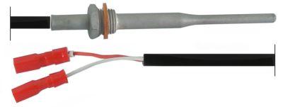 Temperaturføler Termoelement J (FE-CuNi) Kabel Silikone Føler -50 til +1150°C