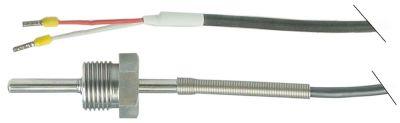 Temperaturføler Pt100 Kabel Silikone Føler -100 til +450°C Føler ø6x30mm