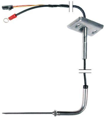 Kernetemperaturføler Termoelement K (NiCr-Ni) Kabel PTFE Føler -40 til +250°C Føler ø3,5x100mm