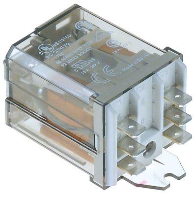 Effektrelæ 230VAC 16A 2NO Tilslutning Fladstik 6,3 mm Flange Mål 36x38x68mm