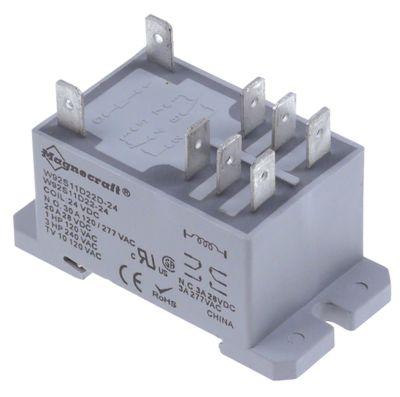 Effektrelæ MAGNECRAFT 24VDC 2CO Tilslutning Fladstik 6,3 mm 277V Mål 34x52mm