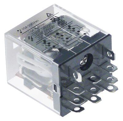 Effektrelæ 230VAC 10A 3CO 250V Stiktilslutning Modulmål 10mm Tilslutning 48mm