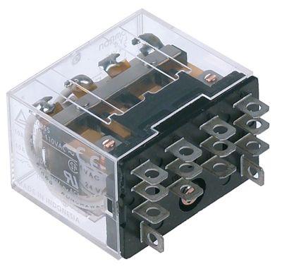 Effektrelæ 24VAC 10A 4CO 250V Stiktilslutning Modulmål 10mm Tilslutning 48mm