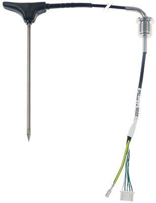 Kernetemperaturføler Termoelement K (NiCr-Ni) Kabel PTFE Føler -40 til +250°C Føler ø3,9x170mm