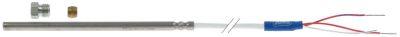 Temperaturføler Pt100 Kabel PTFE Føler -200 til +600°C Føler ø5x100mm
