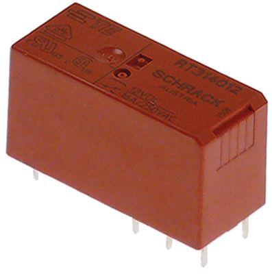 Printrelæ SCHRACK 12VDC 1CO 2-polet 95.65/95.75 Modulmål 5mm Producent-nr. RT314012 ved 250V 16A