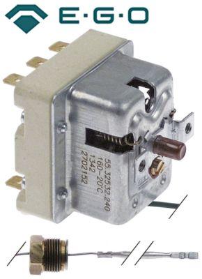 Sikkerhedstermostat Frakoblingstemp. 160°C 3-polet 20A Føler ø 31mm Føler L 188mm Kapillærrø