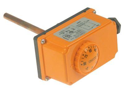 Stavtermostat 1-polet 1CO 16A Føler ø 8mm Føler L 85mm 250V Skrue Arbejdsområde 0-90°C