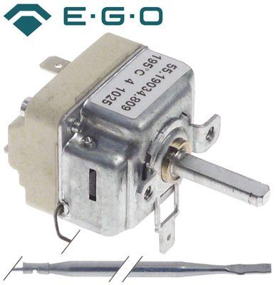 Termostat T.maks. 195°C 1-polet 1NO 16A Føler ø 4mm Føler L 90mm Kapillærrør 1470mm