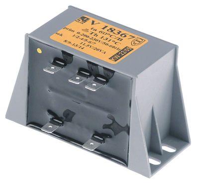 Transformator 20VA TB 131°C 50/60Hz Omgivelsestemperatur maks. 60°C Primær 200-230V