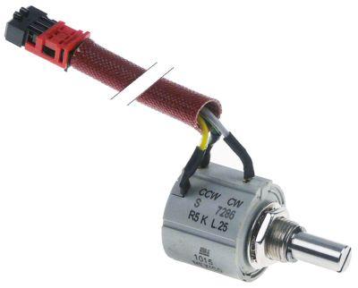 Potentiometer Kabellængde 250mm Akse ø 63mm Akselængde 12mm Stiktype rød