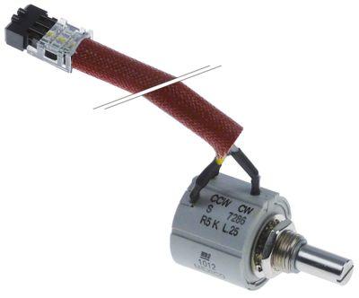 Potentiometer Kabellængde 250mm Akse ø 63mm Akselængde 12mm Stiktype sort