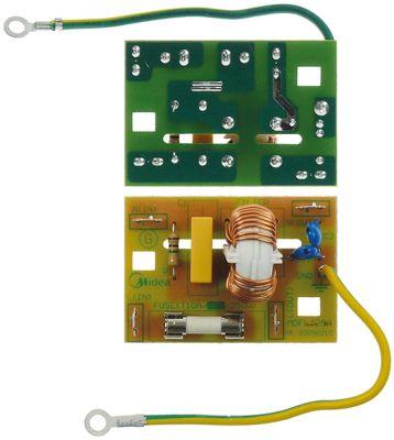 Netfilter 250V 50/60Hz Tilslutning Fladstik 4,8mm Printkort H 23mm L 58mm B 40mm uden hus