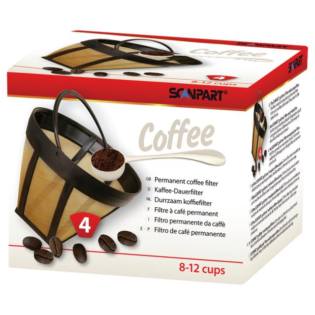 Genanvendeligt kaffefilter str. 4 - Guldtone
