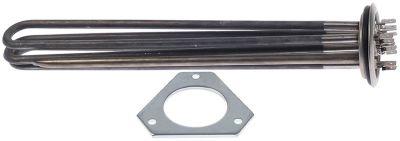 Varmelegeme 3000W 230V L 338mm Rundflange Tilslutning Fladstik 6,3 mm Rør ø 85mm VK 3 H 41mm