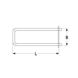 Varmelegeme 1000W 220V L 557mm Tilslutning M5 Rør ø 85mm VK 1 LA 160mm B 132mm FL 175mm FB 32mm