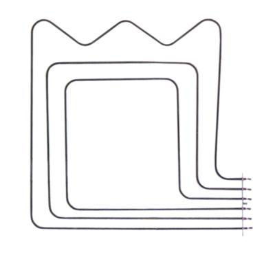 Varmelegeme 2500W 240V L 515mm L1 55mm L2 460mm B1 386mm B2 126mm Firkantflange