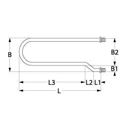 heating element 2200W 230V L 476mm W 100mmthread 1/4