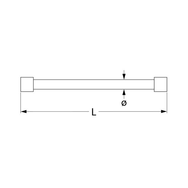 Kvartsvarmeelement 400W 575V L 633mm Tilslutning Fladstik 6,3 mm ø 10mm