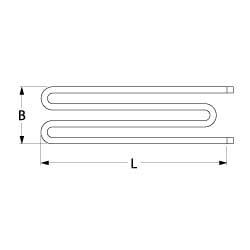 Varmelegeme 750W 230V L 405mm Tilslutning Fladstik 6,3 mm Rør ø 85mm VK 1