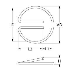 Varmelegeme 415W 240V L 170mm L1 35mm L2 135mm Tilslutning 20 Rør ø 65mm VK 1 ID ø 157mm