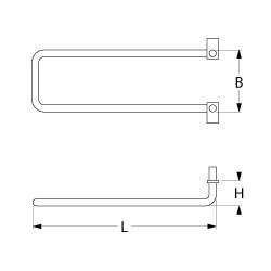 Varmelegeme 900W 230V L 468mm Bageovn Firkantflange Rør ø 63mm VK 1 LA 153mm H 23mm