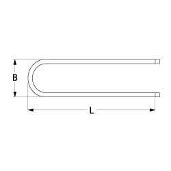 Varmelegeme 350W 230V L 560mm Pizzaovn Tilslutning Fladstik 6,3 mm Rør ø 63mm VK 1 B 50mm