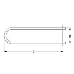 Varmelegeme 950W 230V L 550mm Bageovn Firkantflange Tilslutning Fladstik 6,3 mm