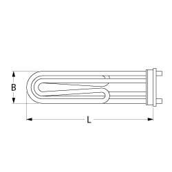 Varmelegeme 5600W 230V L 272mm Ekspansionsflange Tilslutning Fladstik 6,3 mm Rør ø 85mm VK 2 H 19mm