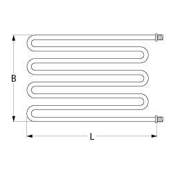 Varmelegeme 2000W 230V L 465mm 2-huls fastgørelse Gevind M14x1,5 Rør ø 85mm VK 1 Kabellæ